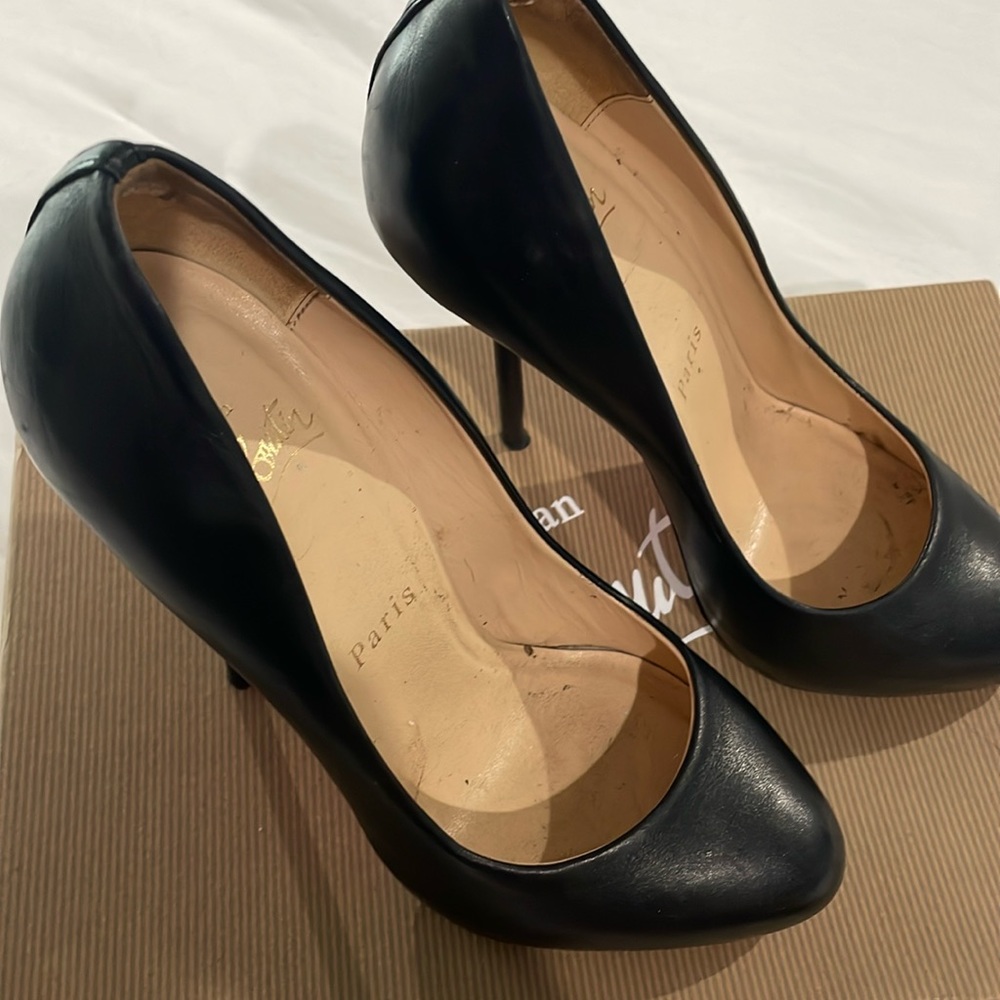 Pre-owned Black Leather Big Lips Pumps Size 35 Christian Louboutin red bottoms